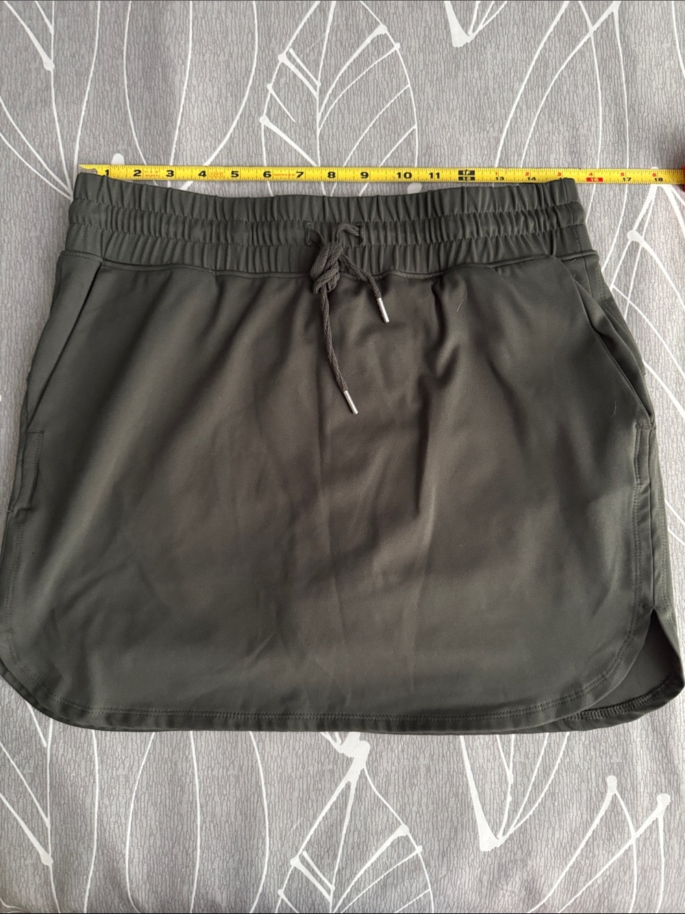 Women's Olive Drawstring Active Skorr with functional side pockets